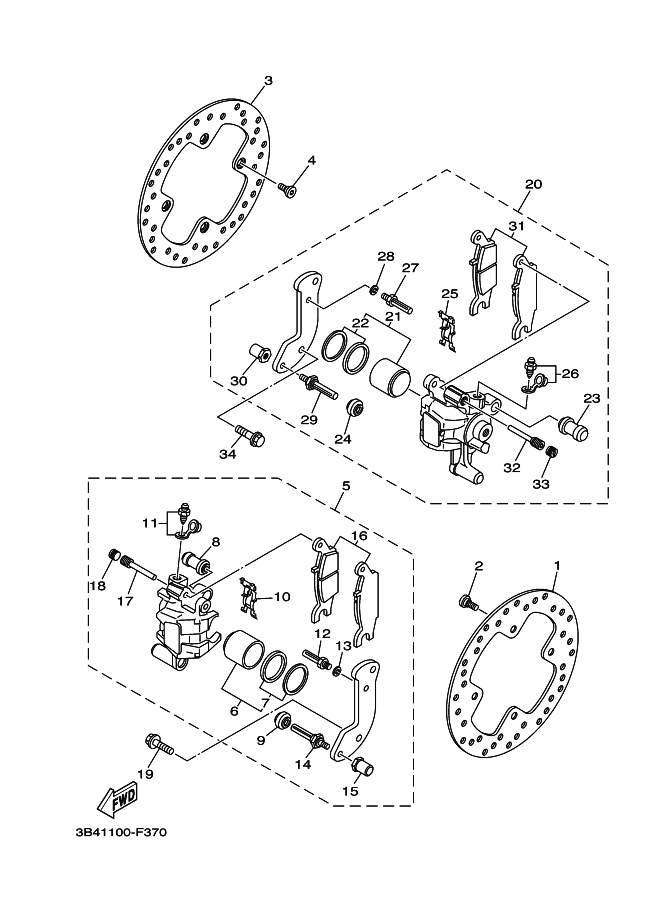 BREMSSATTEL DER HINTERRADBREMSE